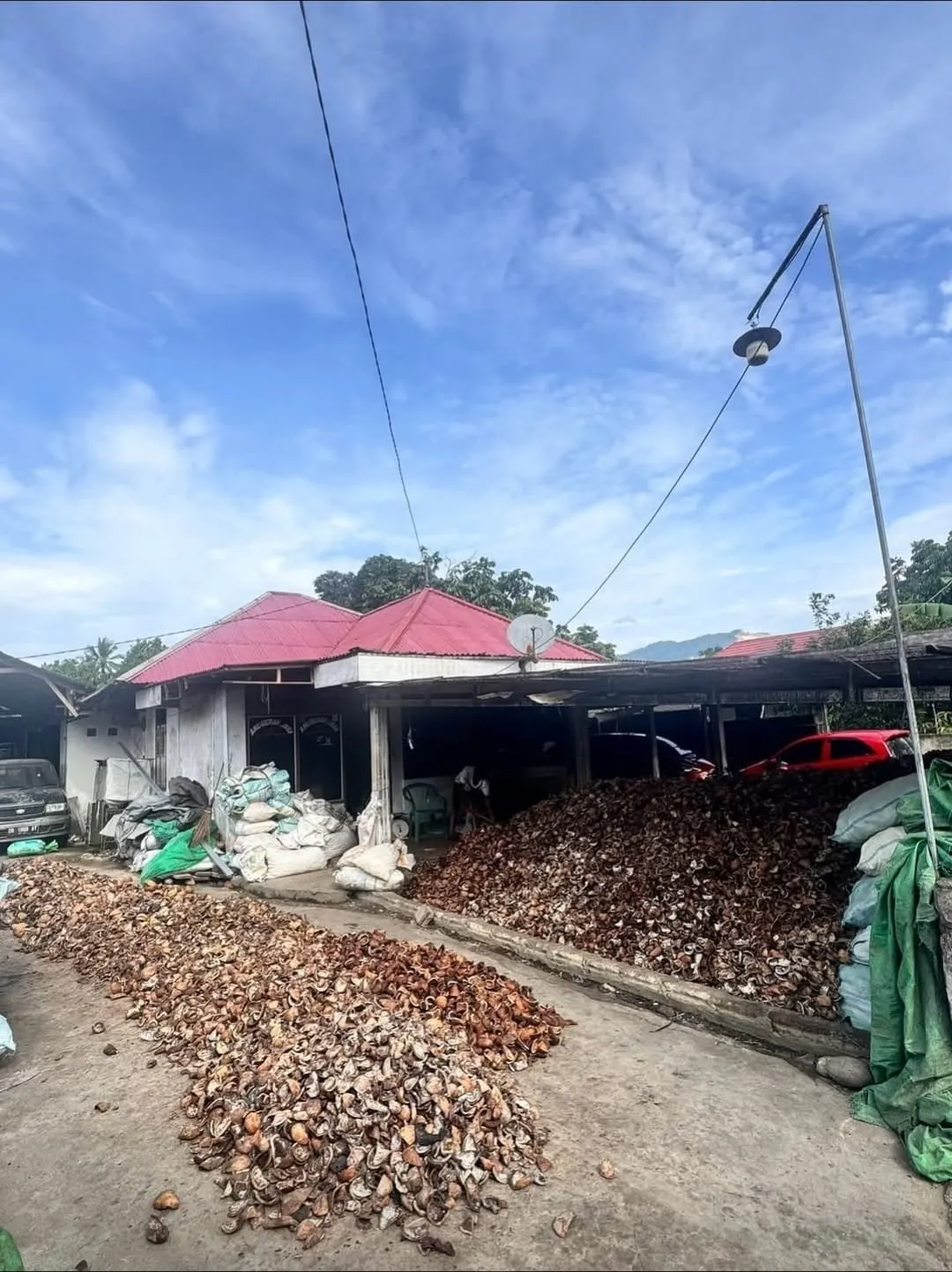Copra processing facility - Indonesian spice facility in North Sulawesi